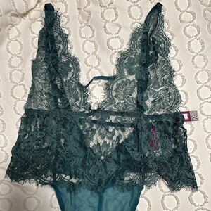 Adore Me Teal Lace Lingerie